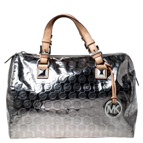 michael kors silver tote bag|michael kors grayson silver.